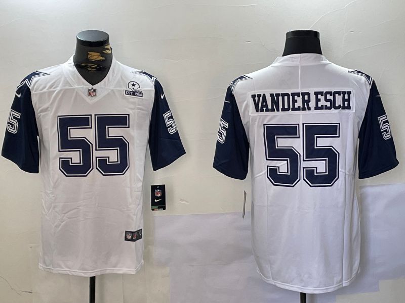 Men Dallas Cowboys 55 Vanderesch White 2024 Nike Limited NFL Jersey style 4